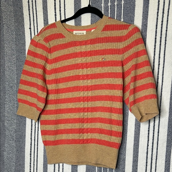 Scotch & Soda Puff Sleeve Striped Knit Sweater - Picture 3 of 6